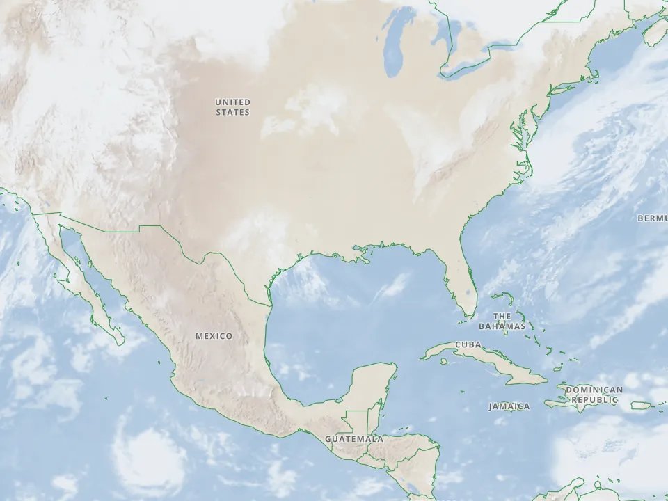 Nubi previste e foto del satellite sulle Americhe, a confronto